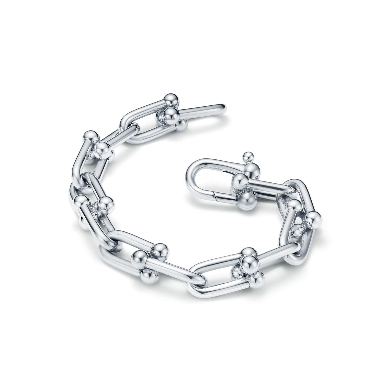 Bracelet à maillons larges en argent 925 millièmes