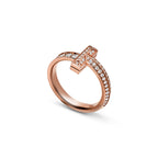 Tiffany T Bague étroite T1 en or rose et diamants