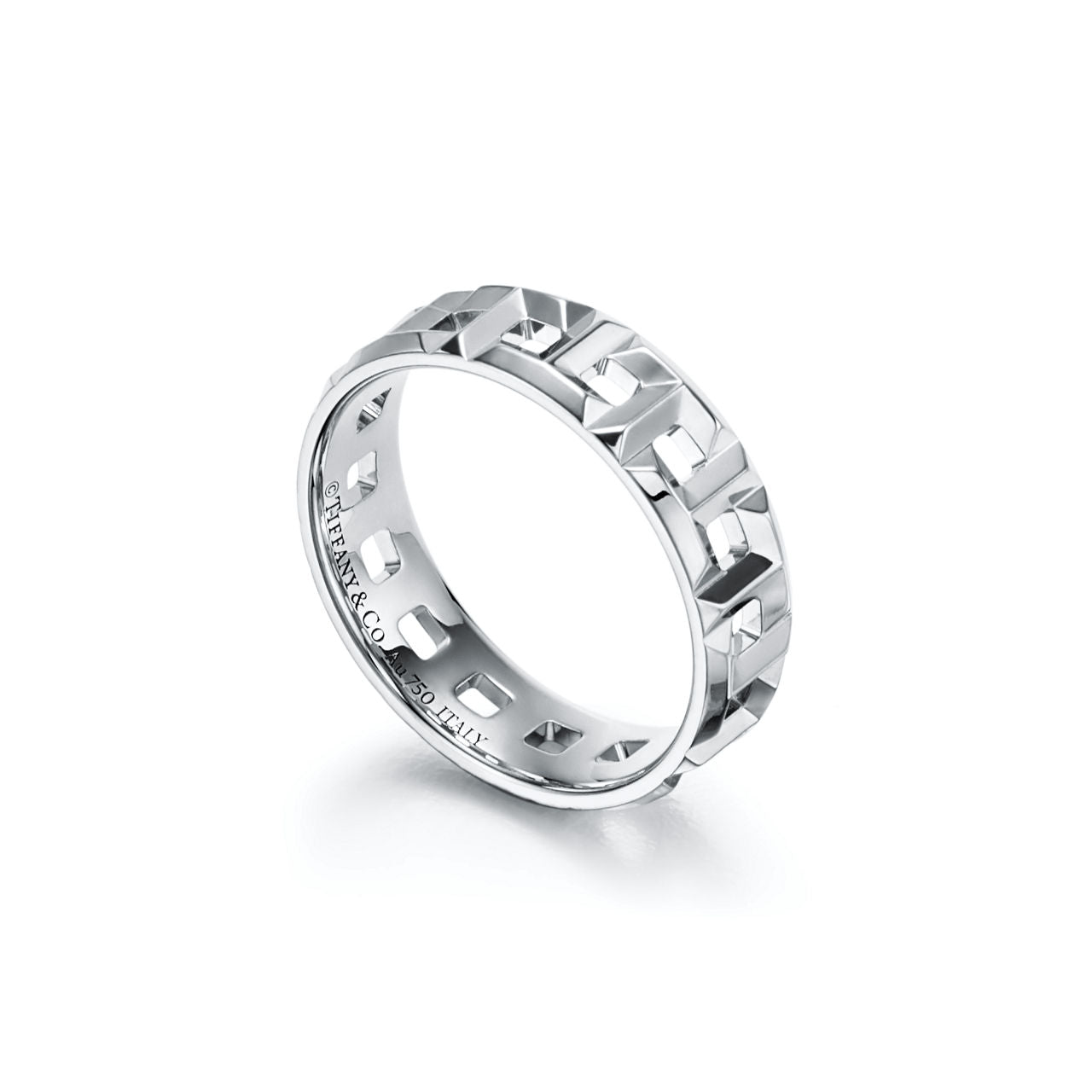 Tiffany T Bague True large en or blanc 18 carats