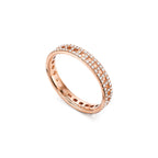 Tiffany T Bague True étroite en or rose 18 carats et pavé de diamants