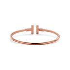 Bracelet jonc Wire pavé de diamants en or rose