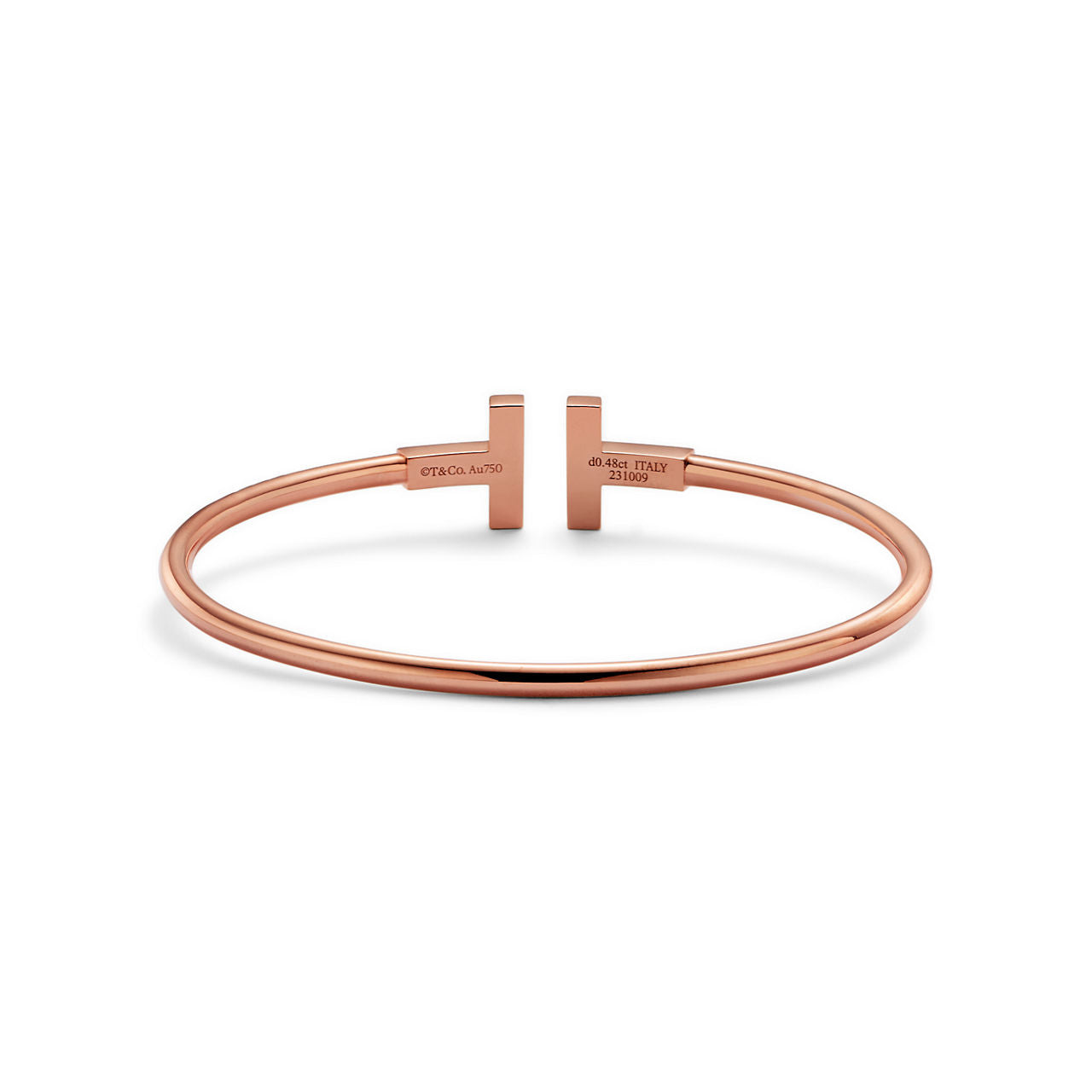Bracelet jonc Wire pavé de diamants en or rose