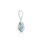 Boucles d’oreilles en platine 950 millièmes avec aigues-marines et diamants