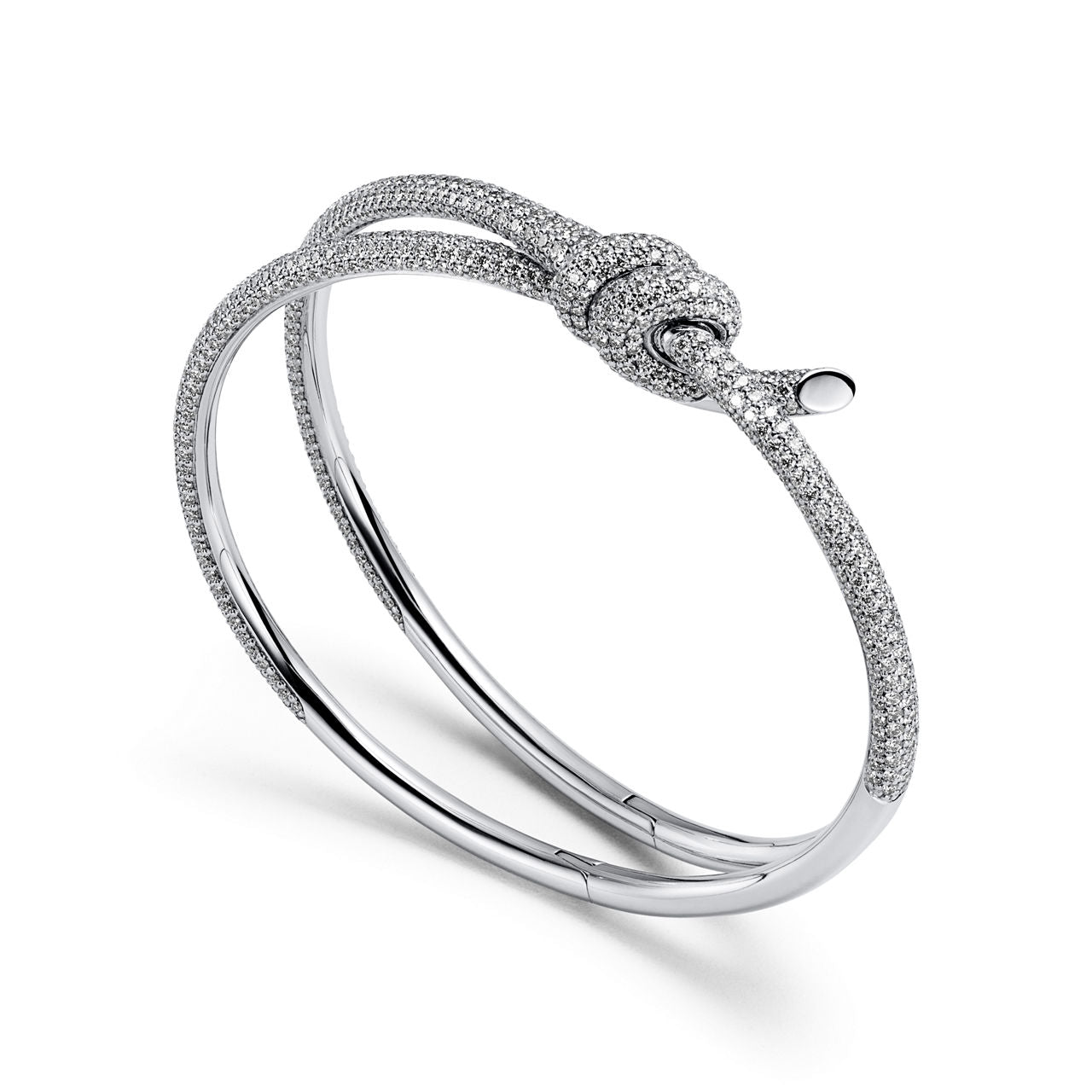 Bracelet double rang en or blanc 18 carats et diamants