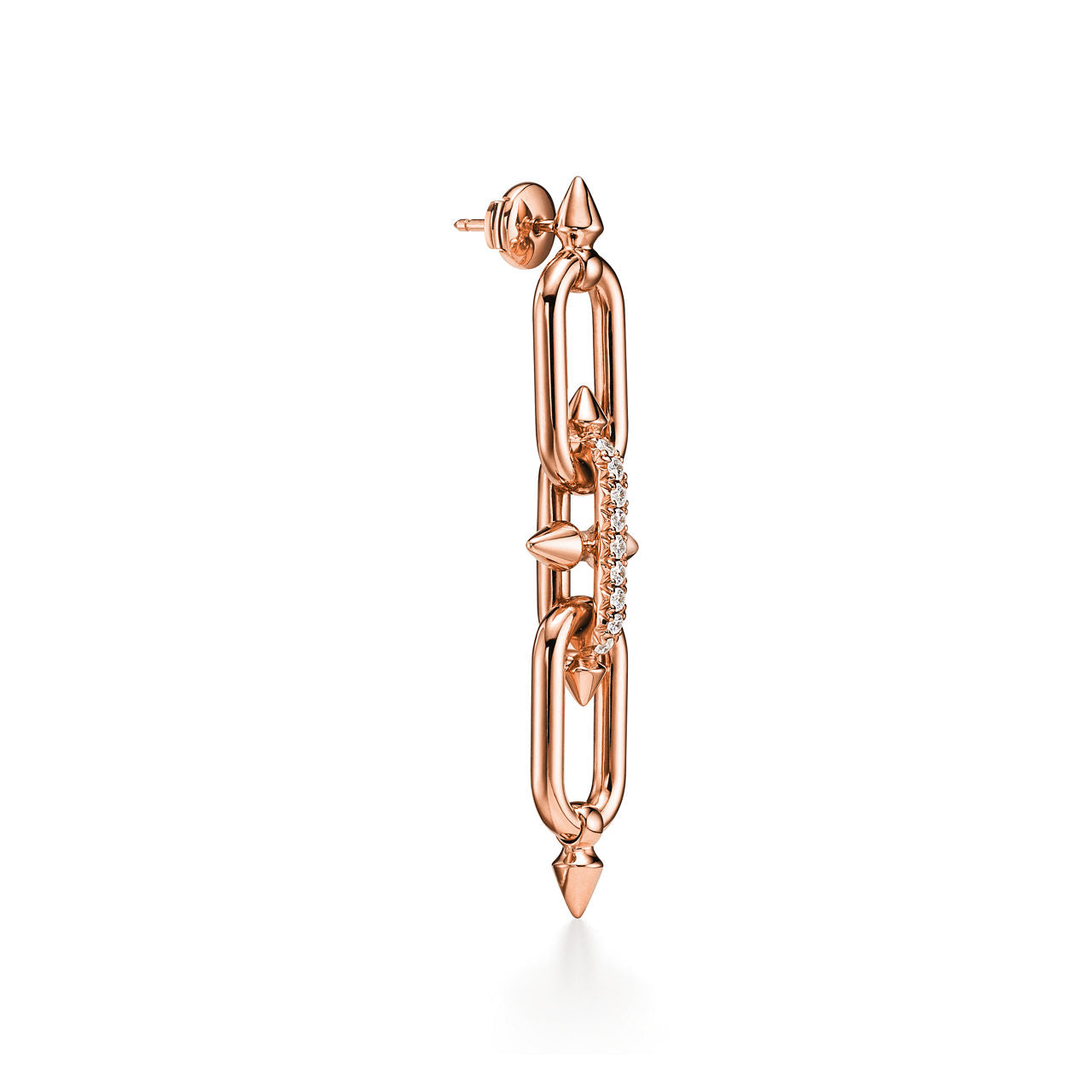 Boucles d’oreilles en or rose et diamants