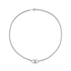 Collier de perles cadenas à double anse en argent 925 millièmes, Small