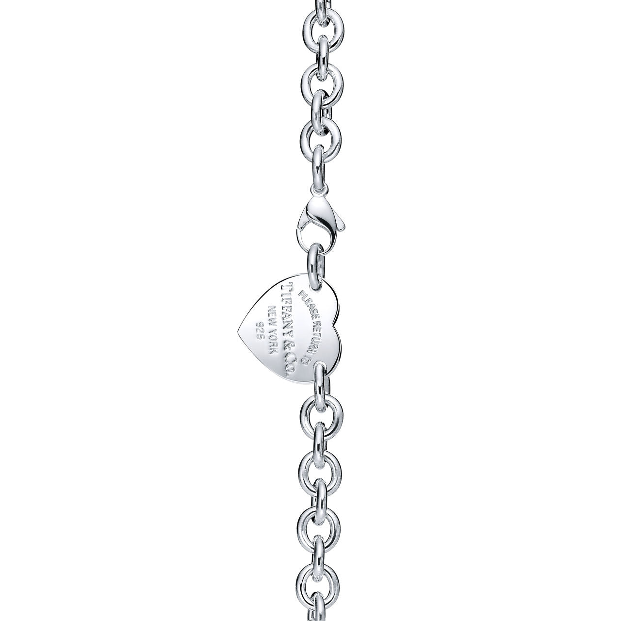 Collier ras-de-cou à maillons Plaque Cœur en argent 925 millièmes