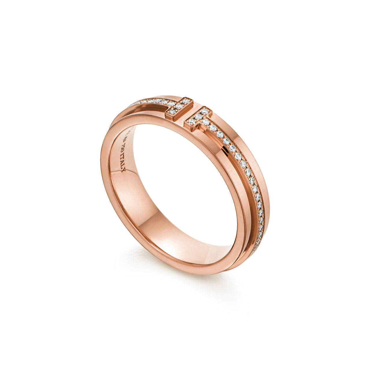 Tiffany T Bague en diamants étroite en or rose