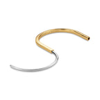 Bracelet jonc étroit en or jaune et or blanc 18 carats