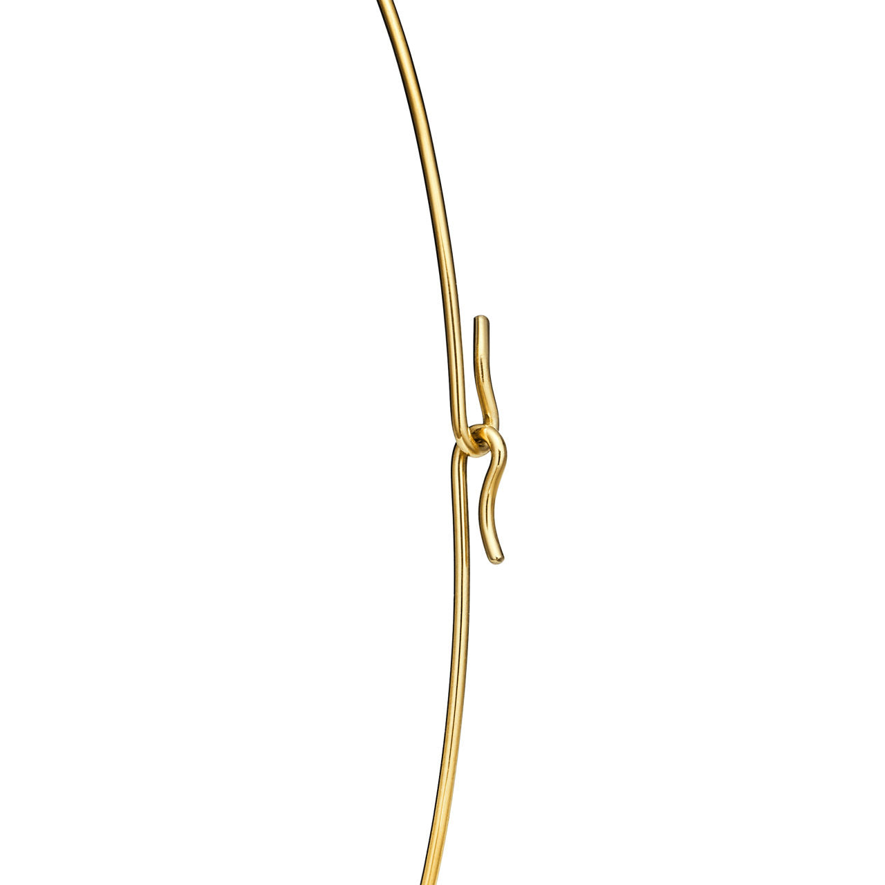 Collier Wire Bean en or 18 carats et pavé de diamants. 20 mm.