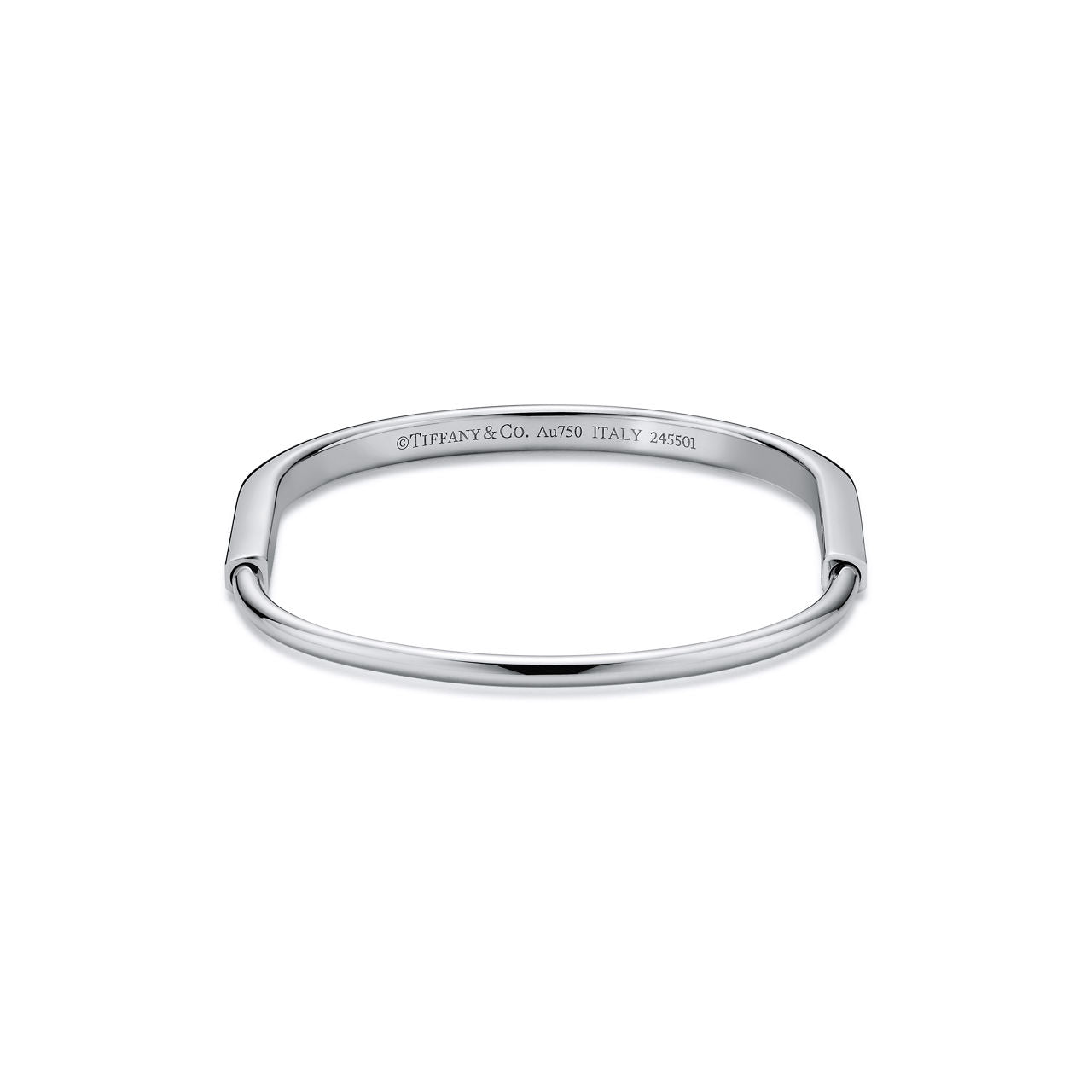 Bracelet jonc étroit en or blanc 18 carats