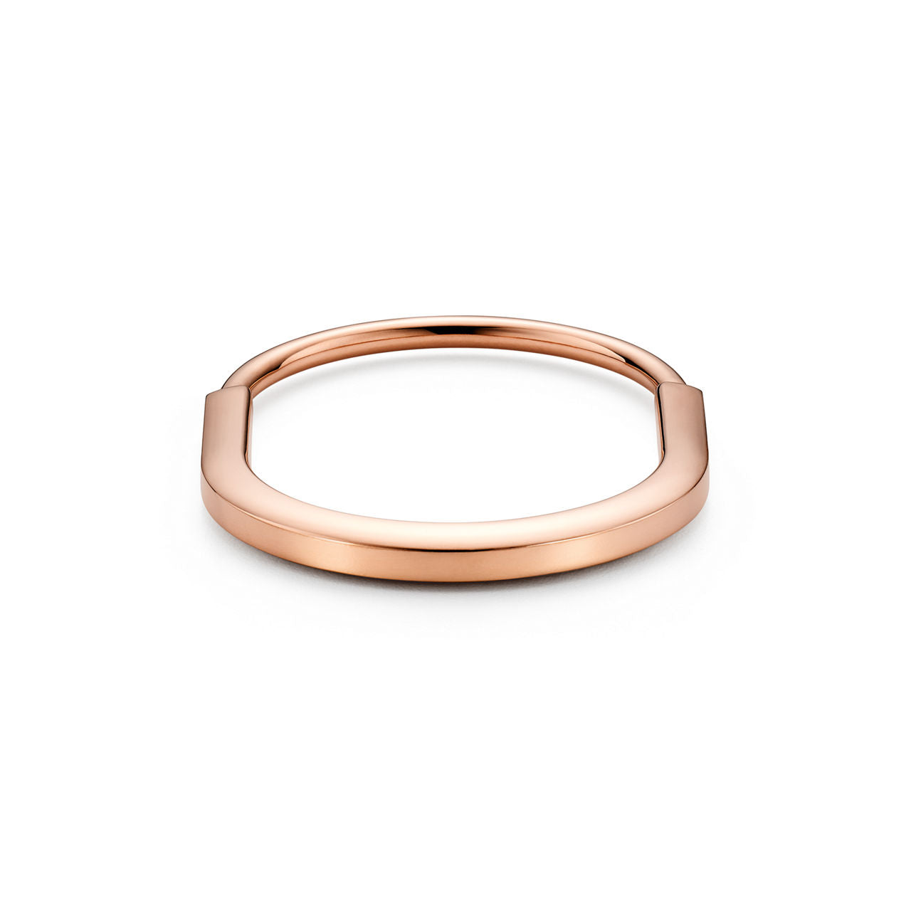 Bracelet jonc en or rose 18 carats et saphirs roses