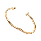 Bracelet jonc à charnière étroite T1 orné de diamants en or jaune 18 carats
