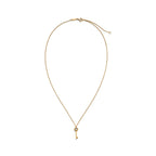 Collier Cœur Plein avec fermoir à bascule en or jaune avec diamants