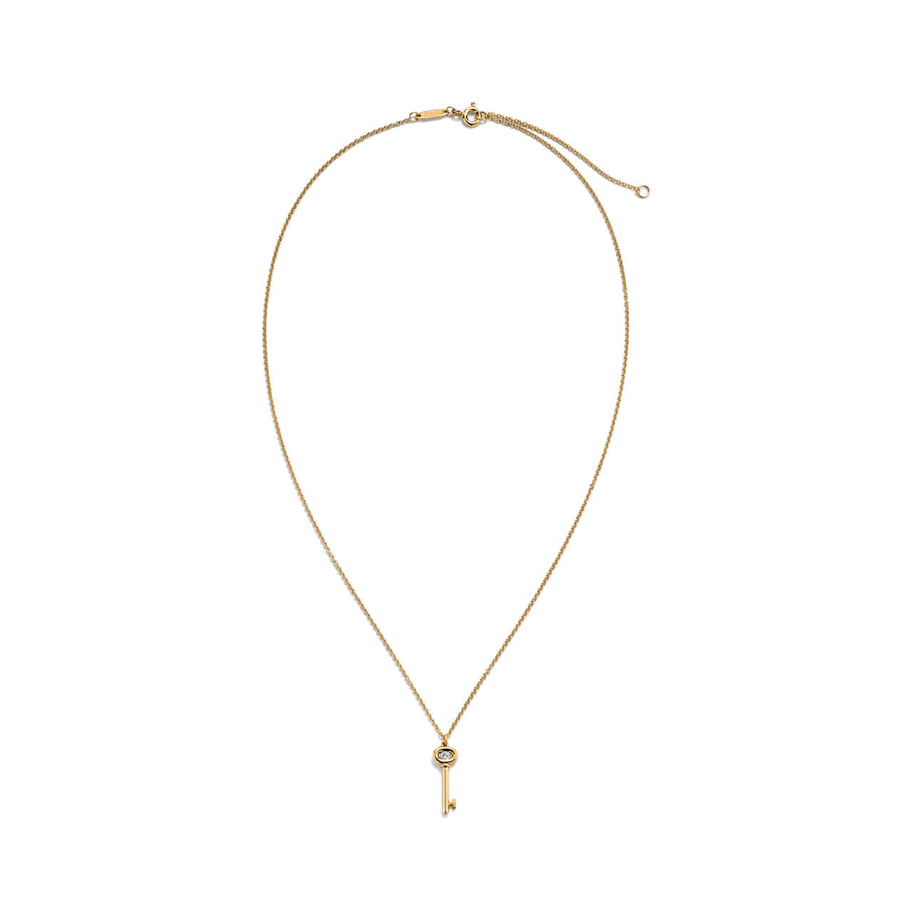 Collier Cœur Plein avec fermoir à bascule en or jaune avec diamants