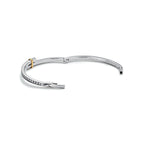 Bracelet jonc Bypass à charnière en platine 950 millièmes, or jaune 18 carats et diamants