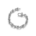 Bracelet à maillons. Medium en or blanc 18 carats et diamants