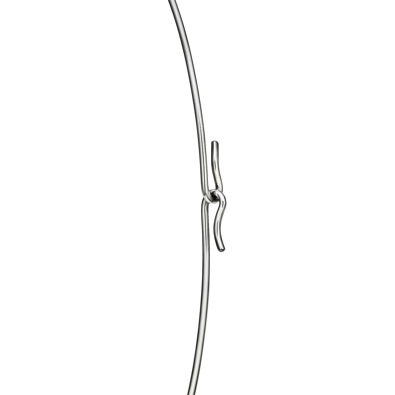 Collier Wire Bean en platine 950 millièmes et pavé de diamants. 20 mm.