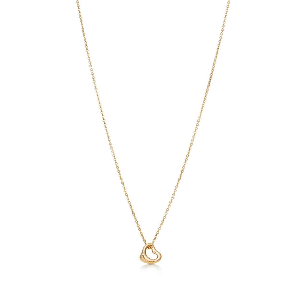 Parure pendentif et boucles d’oreilles Open Heart en or jaune 18 carats