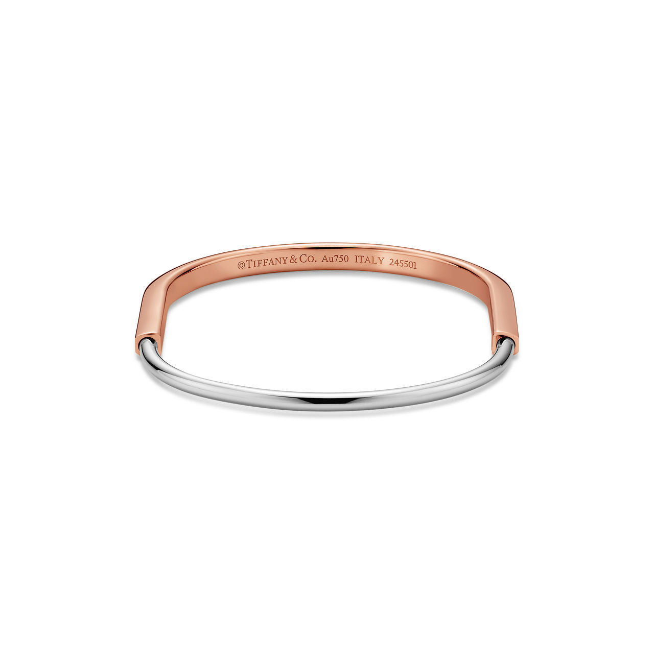 Bracelet jonc étroit en or rose et or blanc 18 carats
