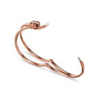 Bracelet jonc double rang à charnière en or rose 18 carats