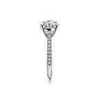Tiffany Novo® Bague de fiançailles taille brillant avec anneau en platine 950 millièmes pavé de diamants