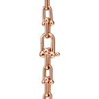 Bracelet à tour unique, maillons taille Small en or rose