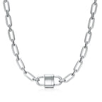 Collier cadenas à double anse en argent 925 millièmes. Medium.