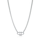 Collier de perles cadenas à double anse en argent 925 millièmes, Small