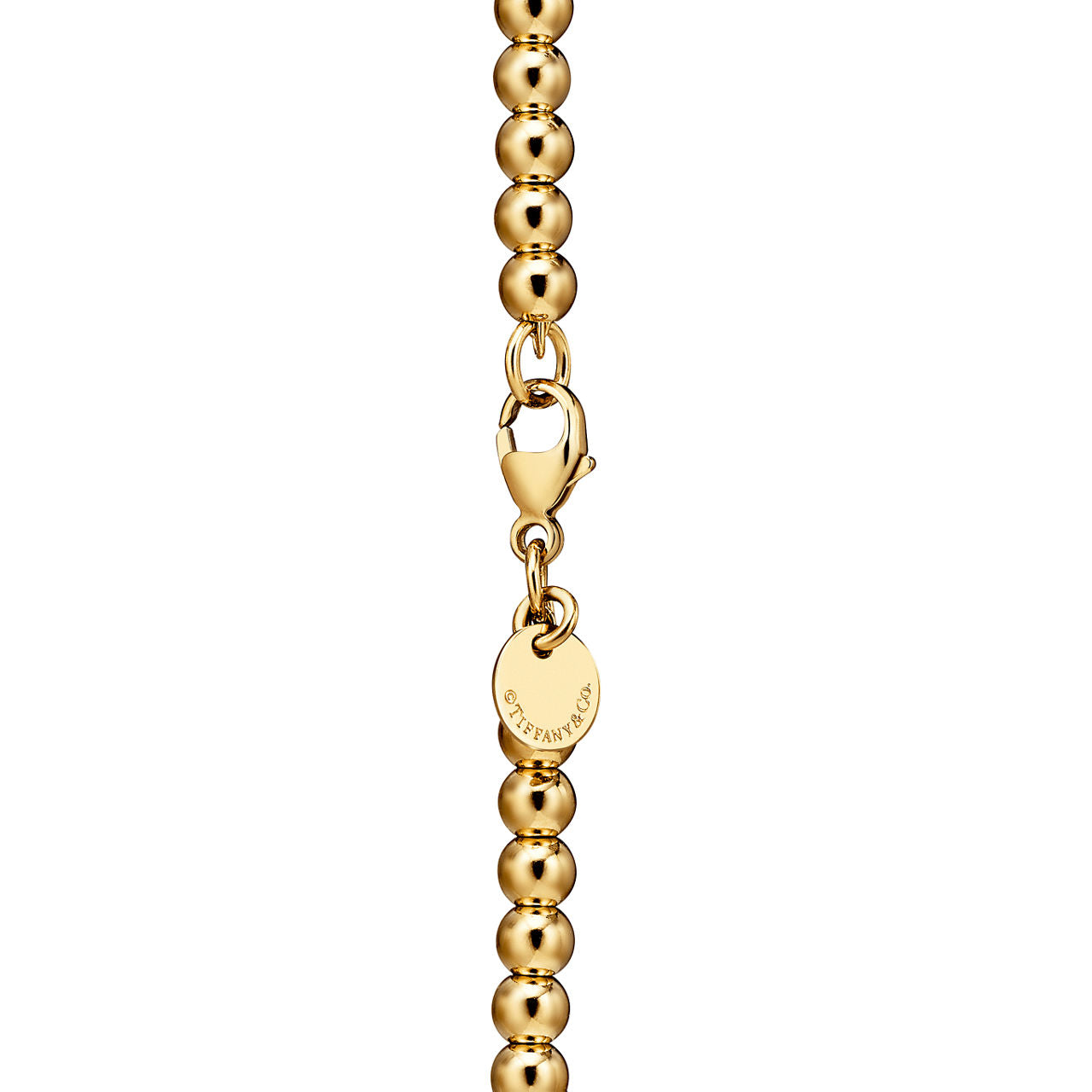 Collier de perles Plaque Cœur en or jaune 18 carats. Mini.