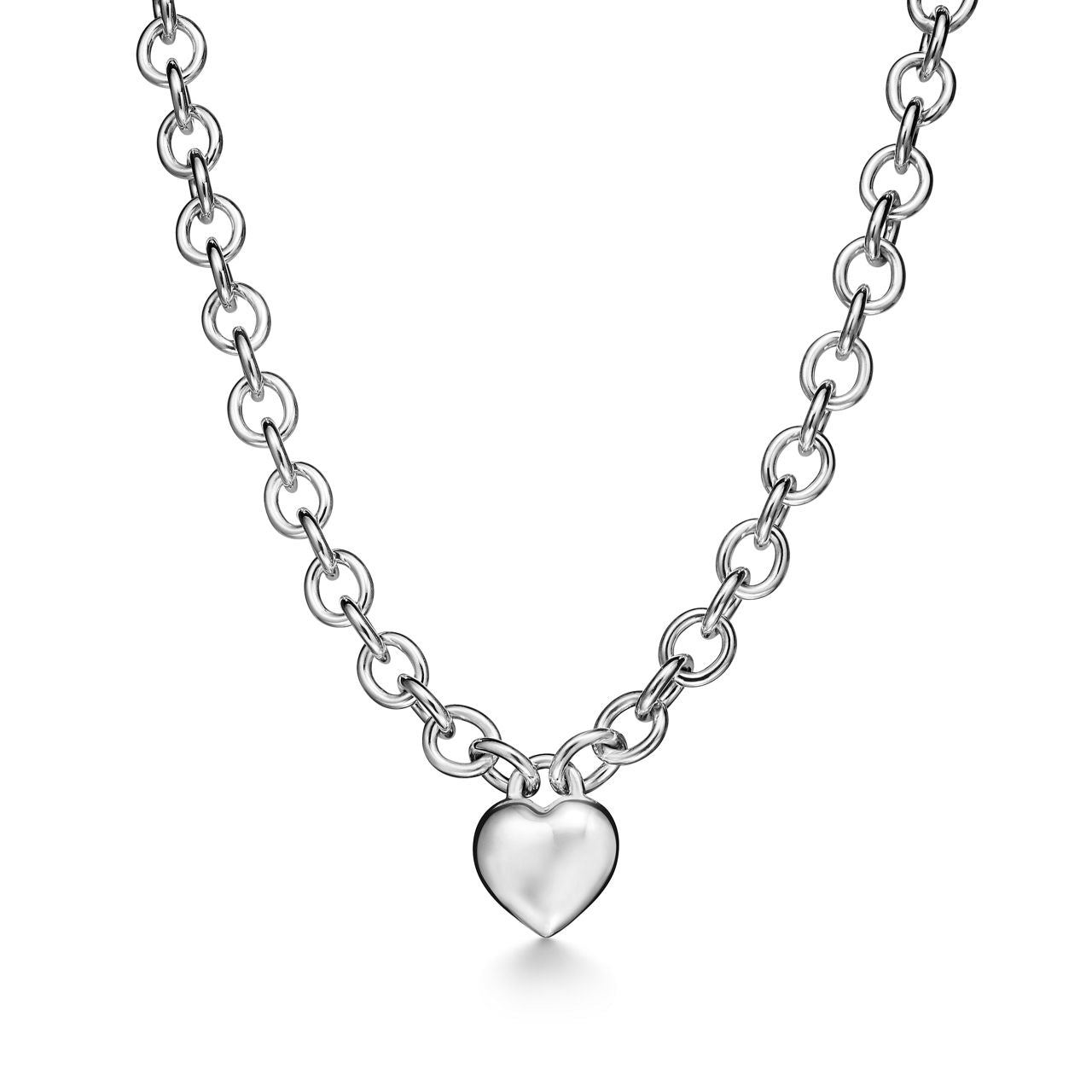 Collier Full Heart avec fermoir à bascule en argent 925 millièmes