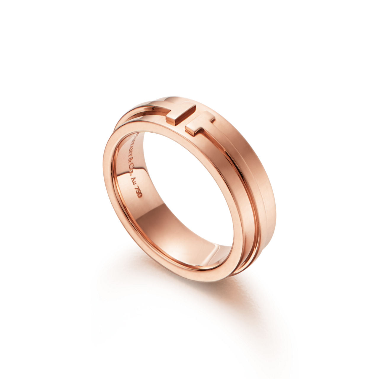 Tiffany T Bague large en or rose