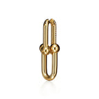 Boucles d’oreilles à maillons taille Large en or jaune 18 carats et pavé de diamants