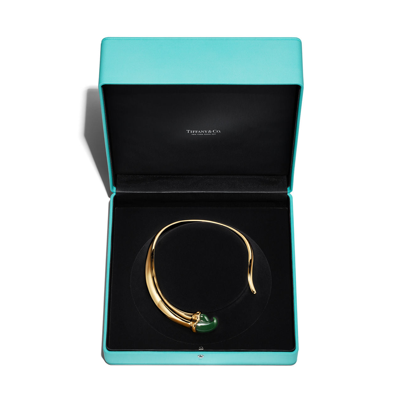 Collier Griffe en or jaune 18 carats et jade néphrite vert
