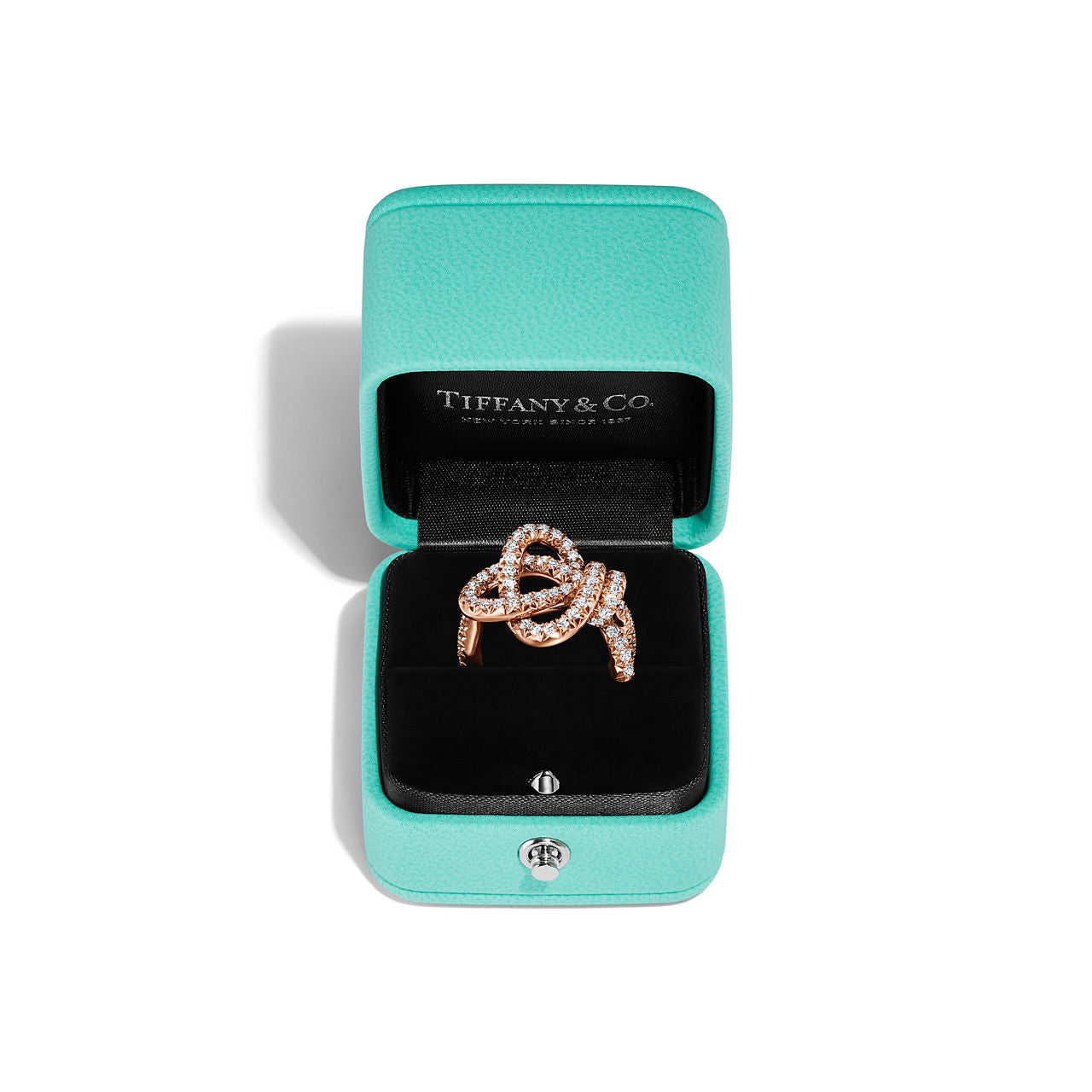 Tiffany Knot Bague en or rose 18 carats et diamants