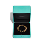 Bracelet à gros maillons en or jaune 18 carats avec diamants