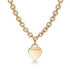 Collier Plaque Cœur en or jaune 18 carats. Medium.