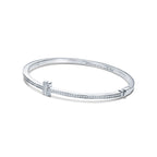 Bracelet jonc à charnière Wire orné de diamants en or blanc 18 carats