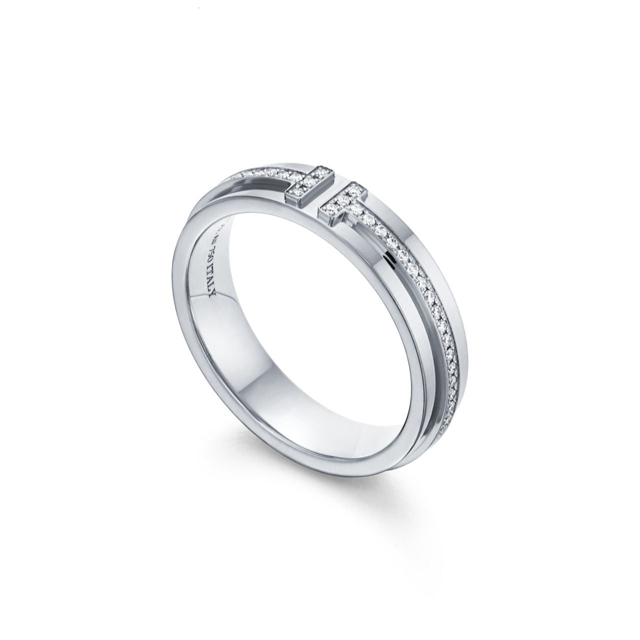 Tiffany T Bague en diamants étroite en or blanc 18 carats