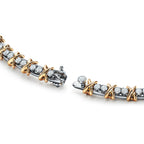 Collier en platine 950 millièmes, or jaune et diamants