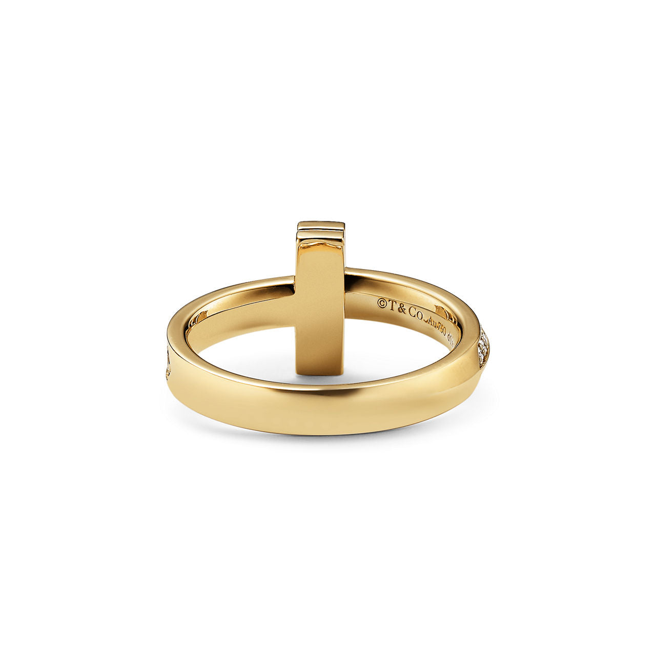 Tiffany T Bague étroite T1 en or jaune 18 carats et diamants
