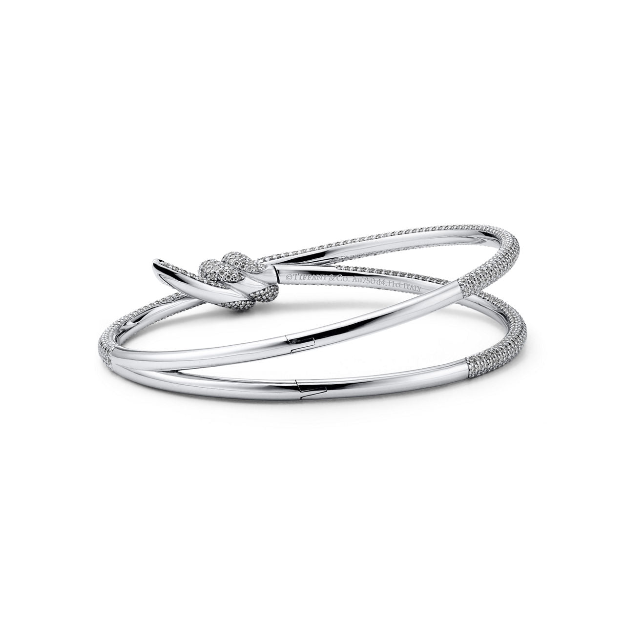 Bracelet double rang en or blanc 18 carats et diamants