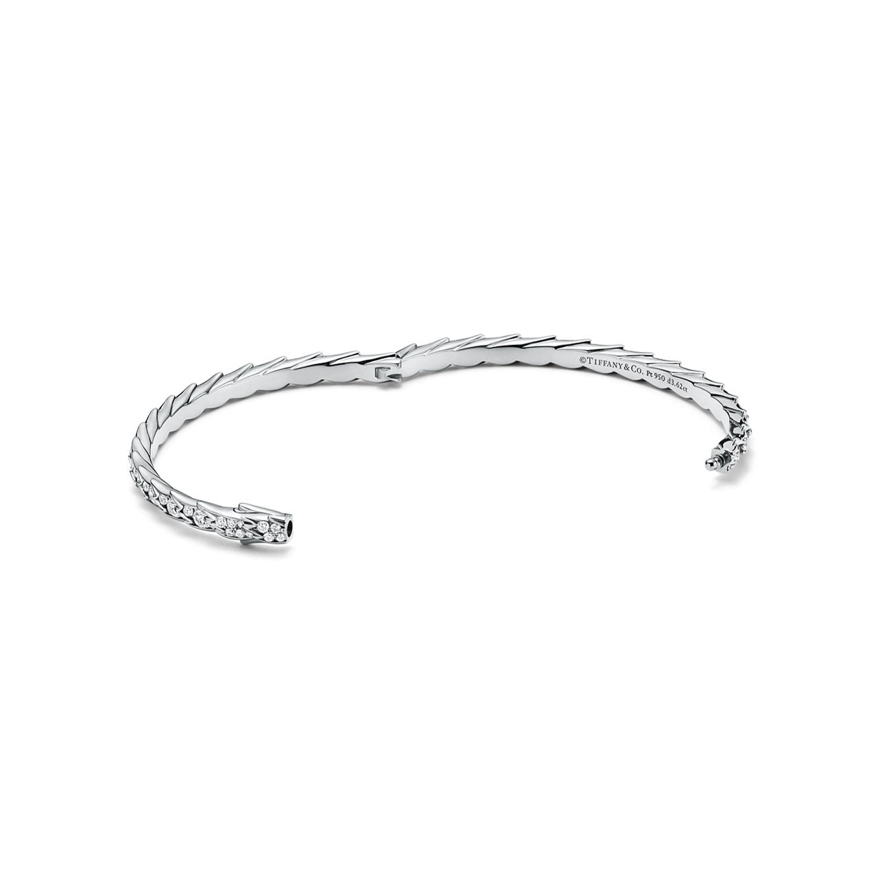 Bracelet jonc Wings étroit en platine et diamants
