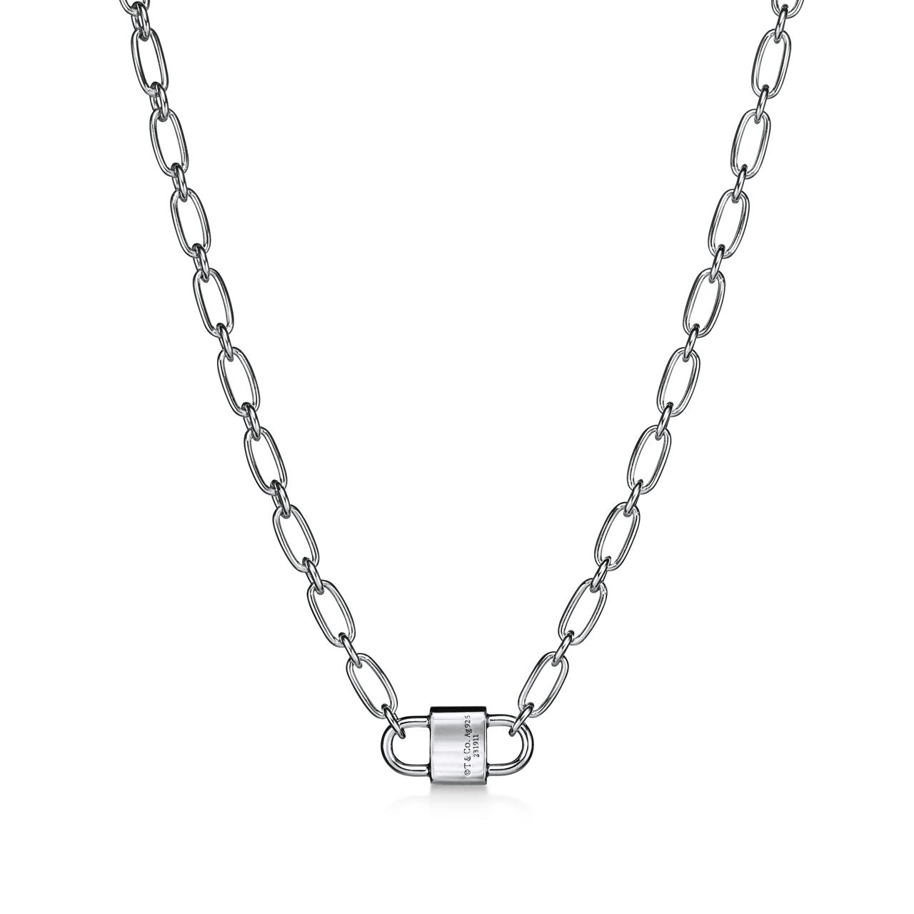 Collier cadenas à double anse en argent 925 millièmes. Small.