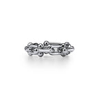 Tiffany HardWear Bague à maillons taille Small en or blanc 18 carats et diamants