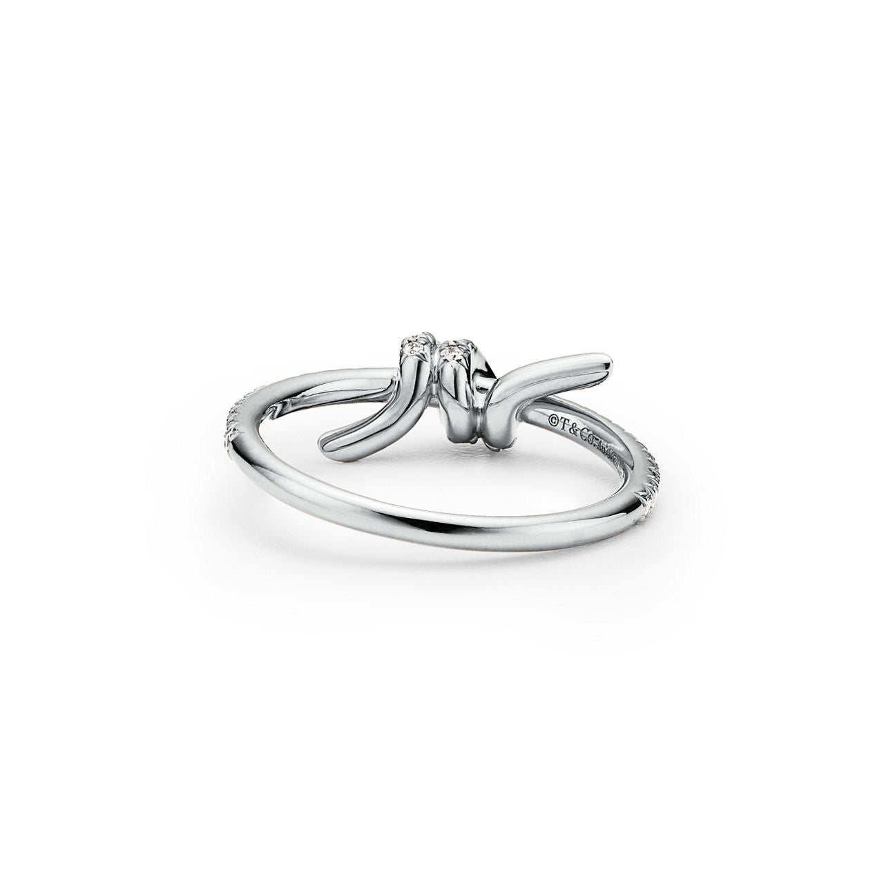 Tiffany Knot Bague en or blanc 18 carats et diamants