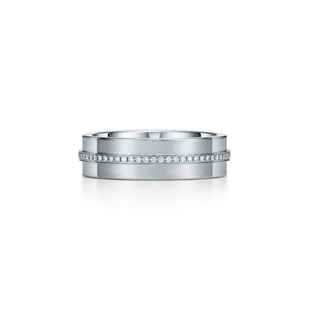 Tiffany T Bague en diamants large en or blanc 18 carats