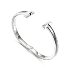 Bracelet jonc à charnière large T1 en or blanc 18 carats