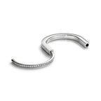 Bracelet jonc en or blanc 18 carats et pavé de diamants tour complet