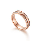 Tiffany T Bague étroite en pavé de diamants en or rose
